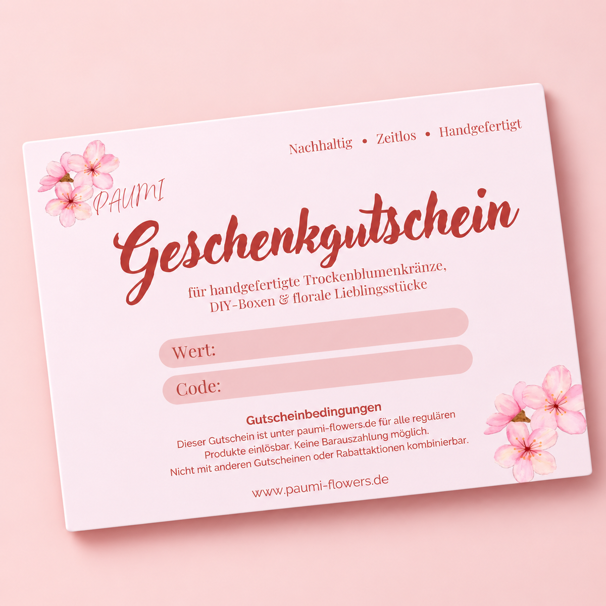 Geschenkgutschein Paumi
digitaler Gutschein