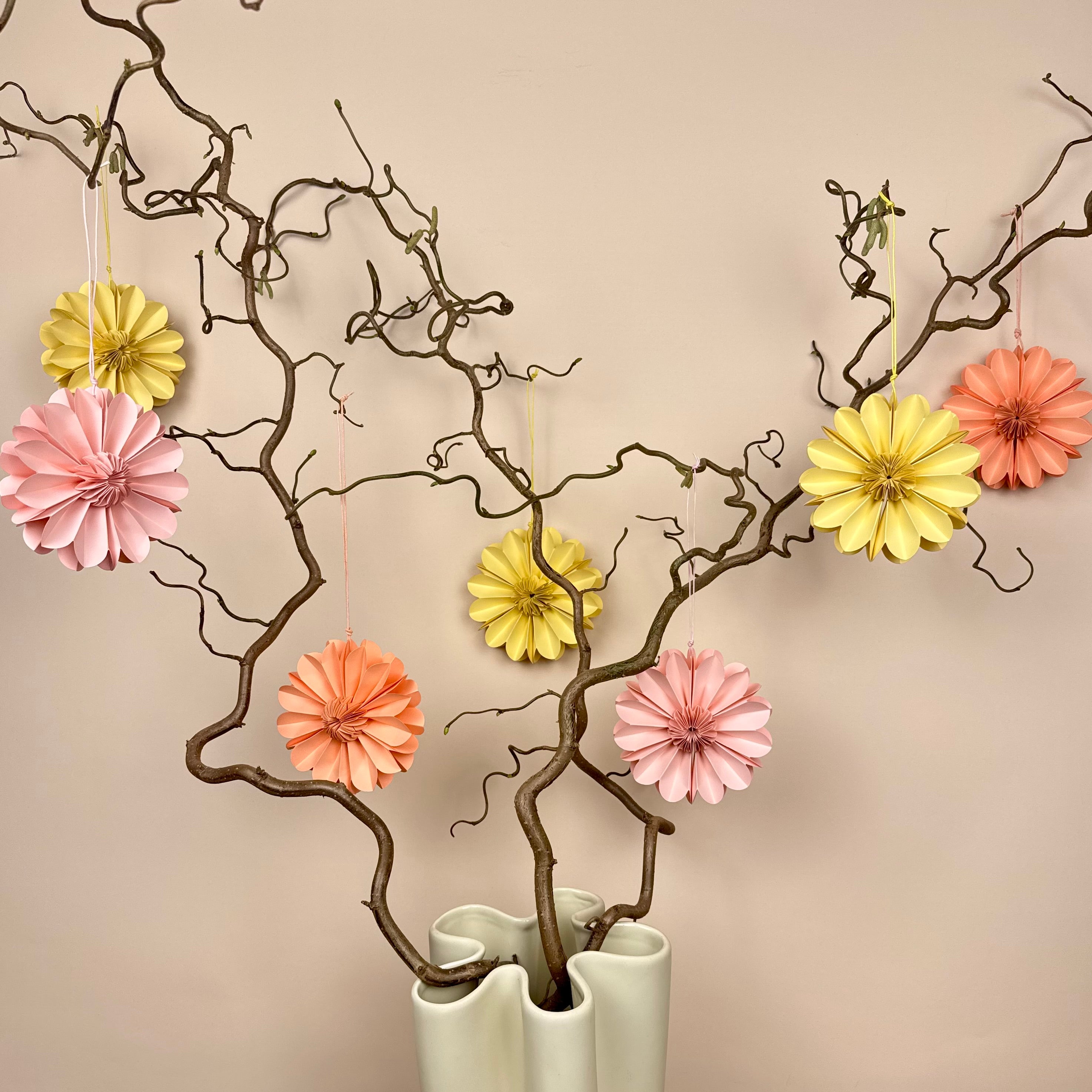 Papierblüten "Daisy" - 3er Set zum Hängen