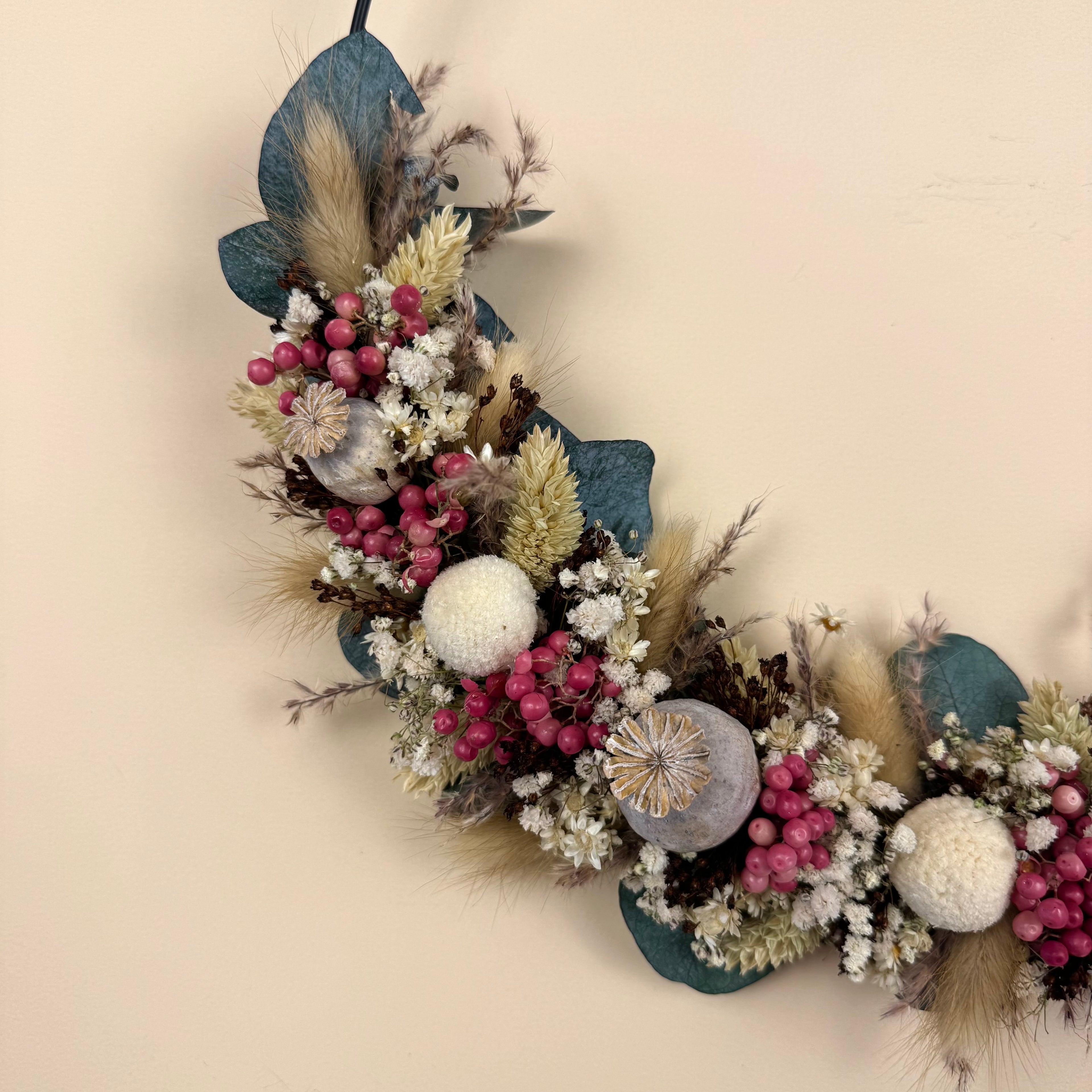 Trockenblumenkranz Weihnachten