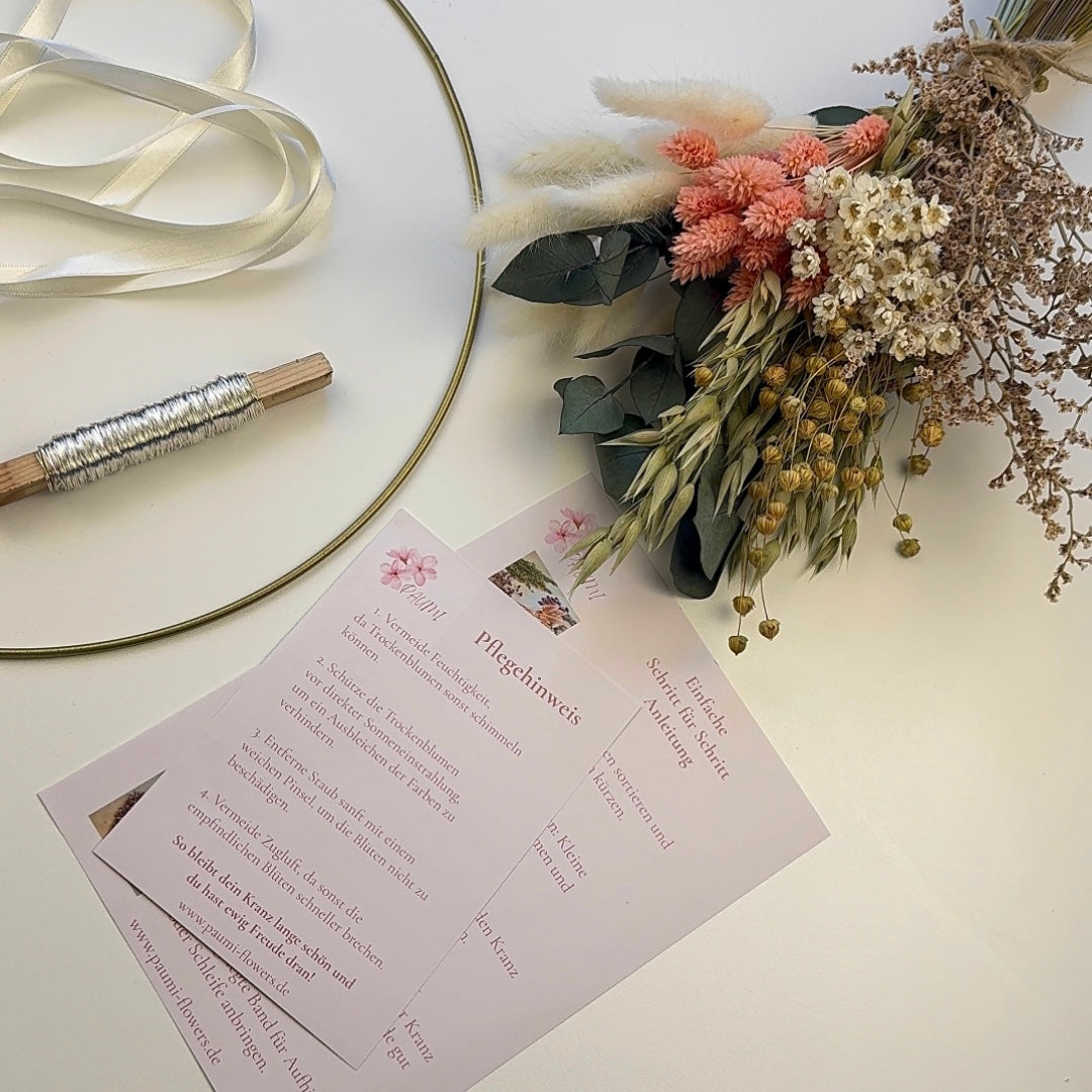 DIY Trockenblumenkranz &quot;Zarter Frühling&quot;  – mit Eukalyptus