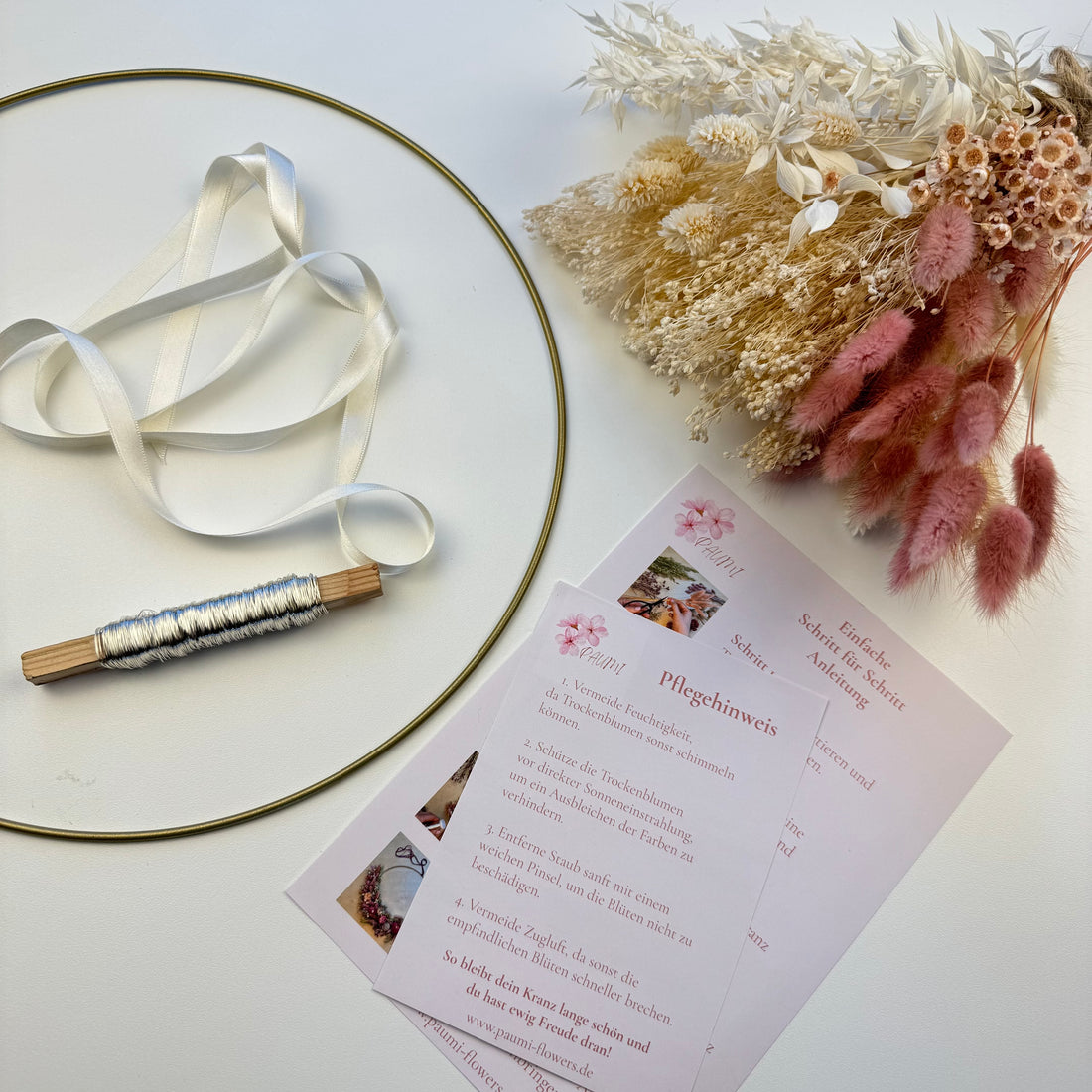 DIY Trockenblumenkranz &quot;Blütentraum in Pastell&quot;