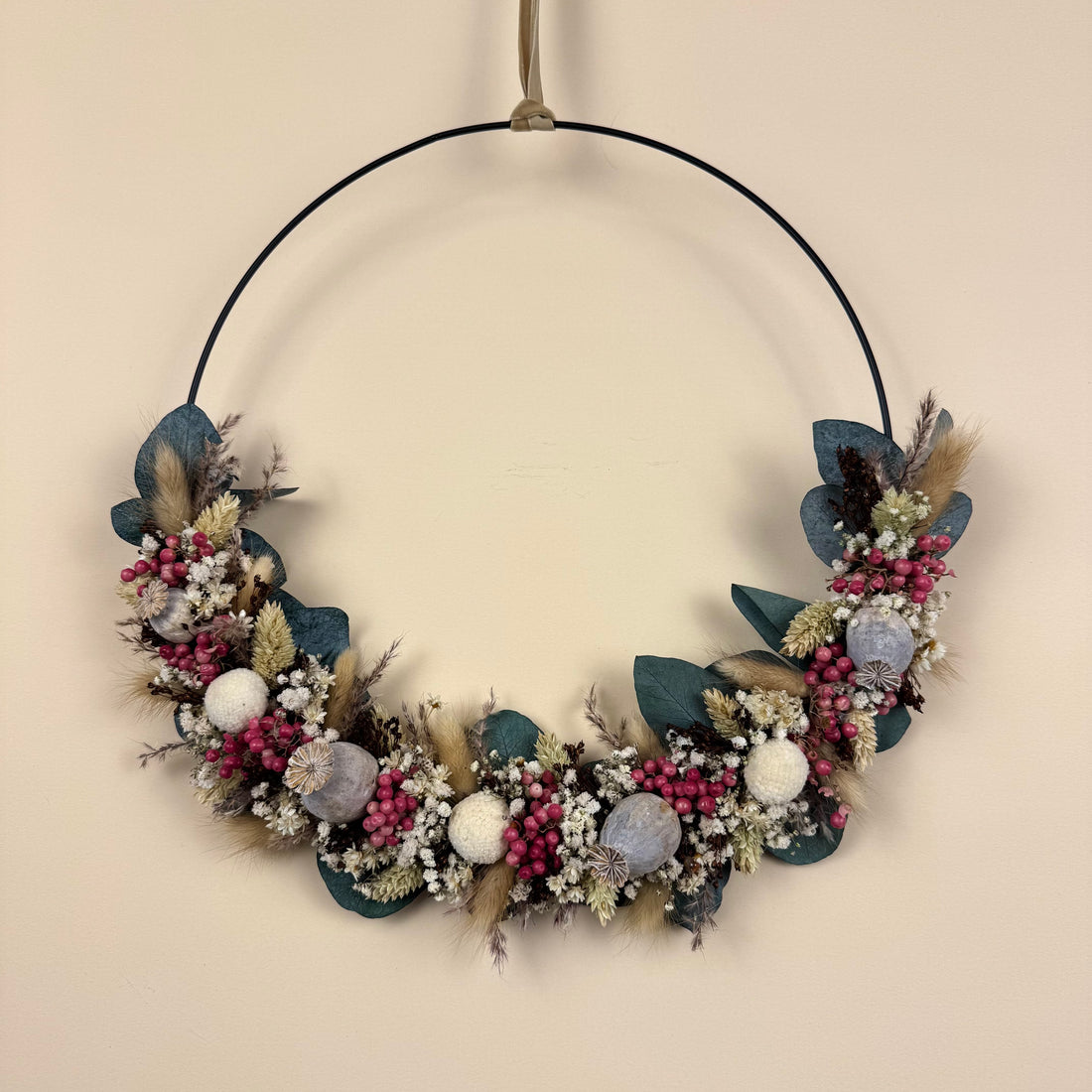 Trockenblumenkranz Weihnachten