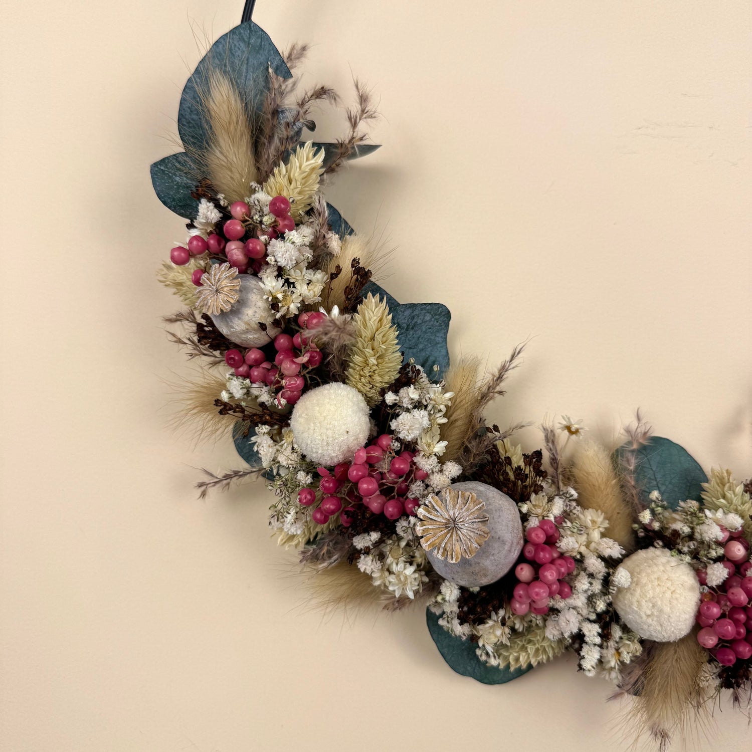 Trockenblumenkranz Weihnachten