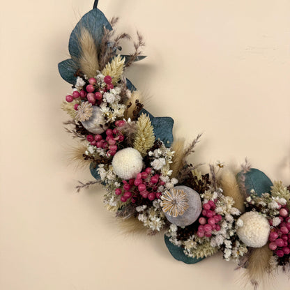 Trockenblumenkranz Weihnachten