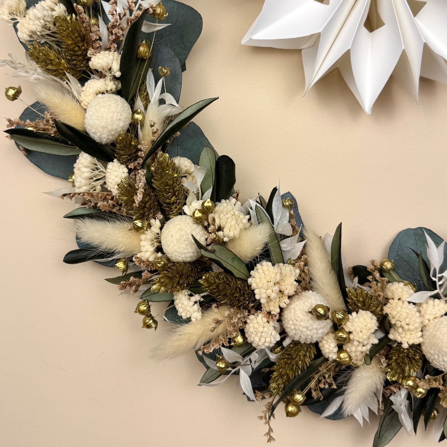 Trockenblumenkranz Weihnachten