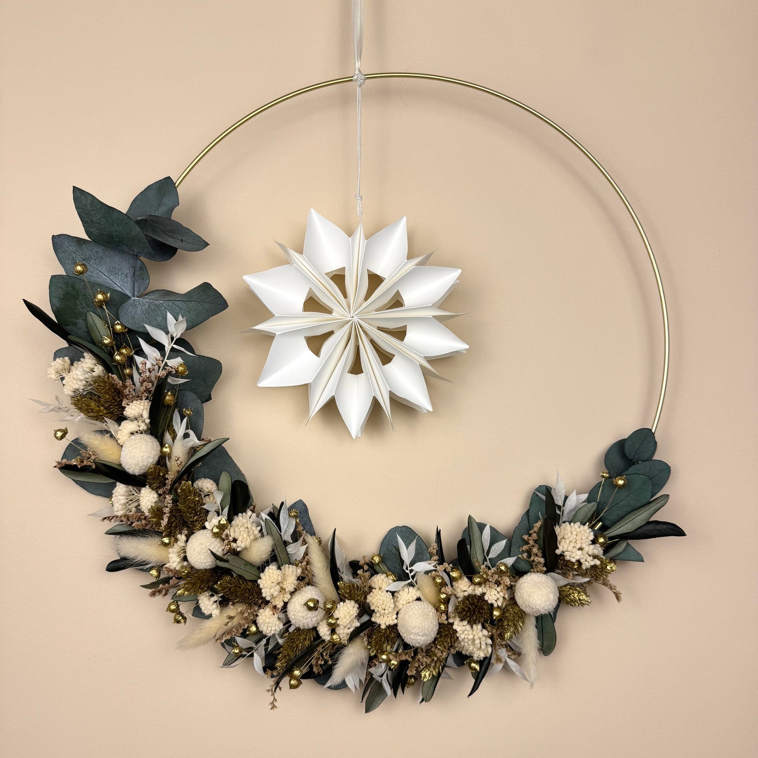 Trockenblumenkranz Weihnachten